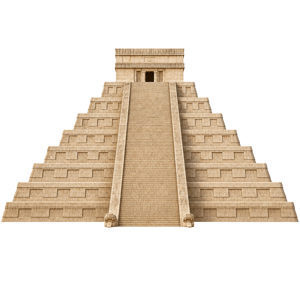 Illustration of Chichén Itzá in Mexico