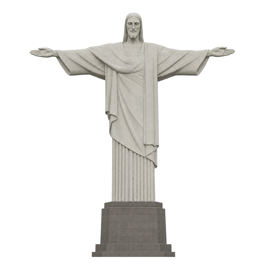 Illustration of Christ the Redeemer in Brazil
