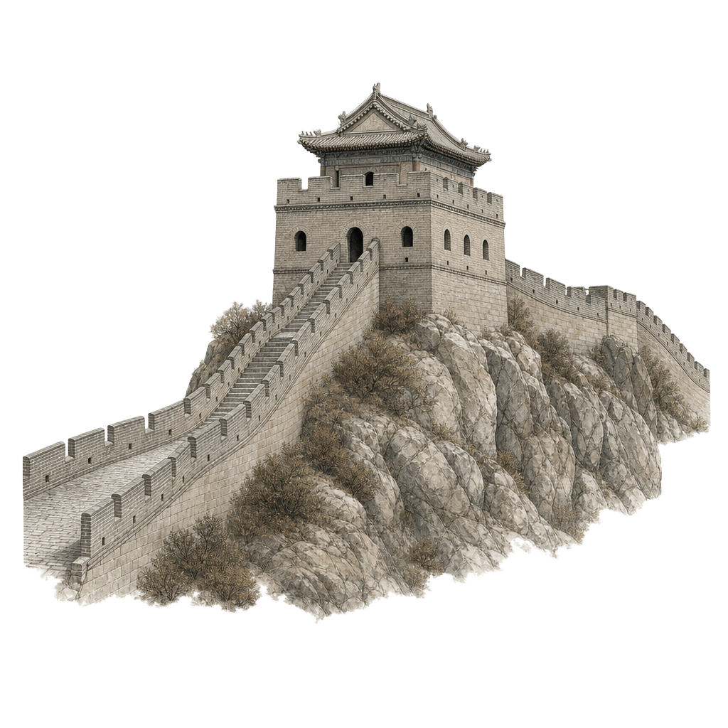 Illustration of Great Wall of China in China