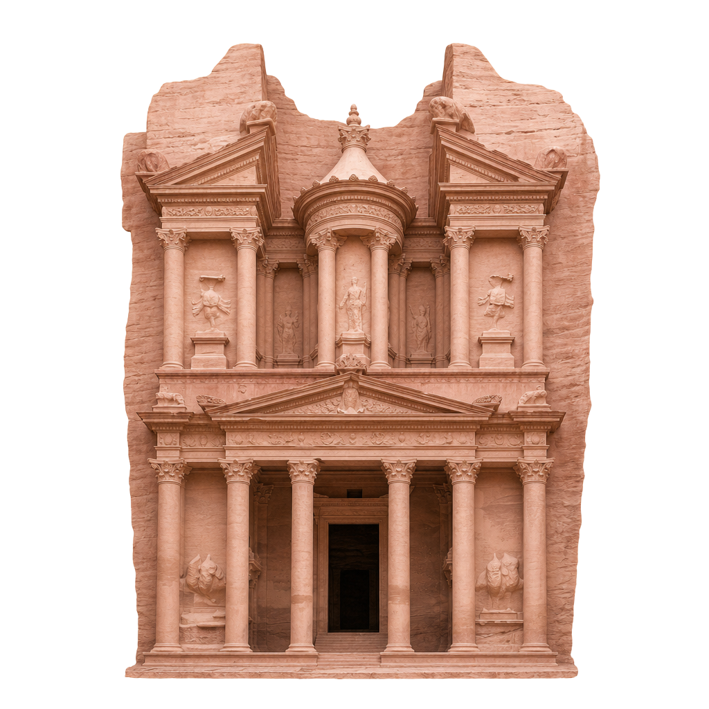 Illustration of Petra in Jordan